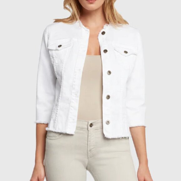 New Principle Denim The Jewel in White Denim Jacket - Picture 4 of 11